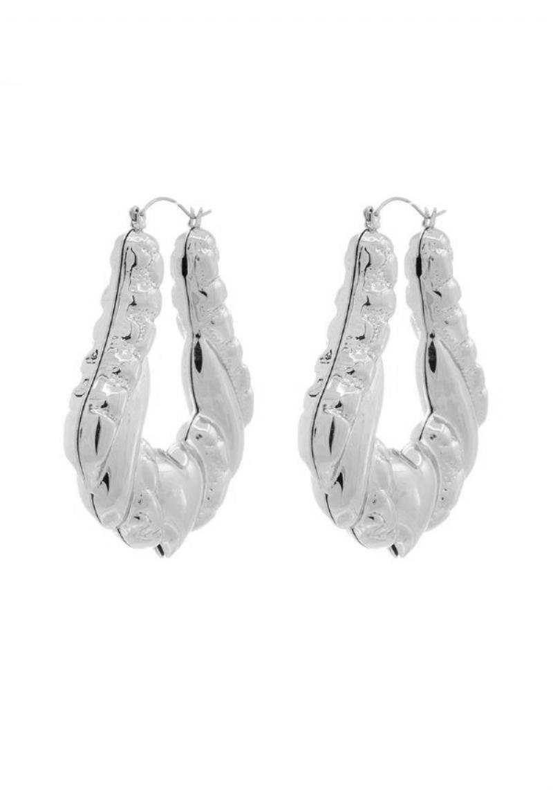 CHUNKY UNIQUE METAL HOOP EARRING