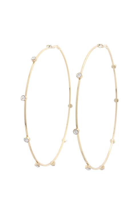 RHINESTONE EDGE HOOP EARRING