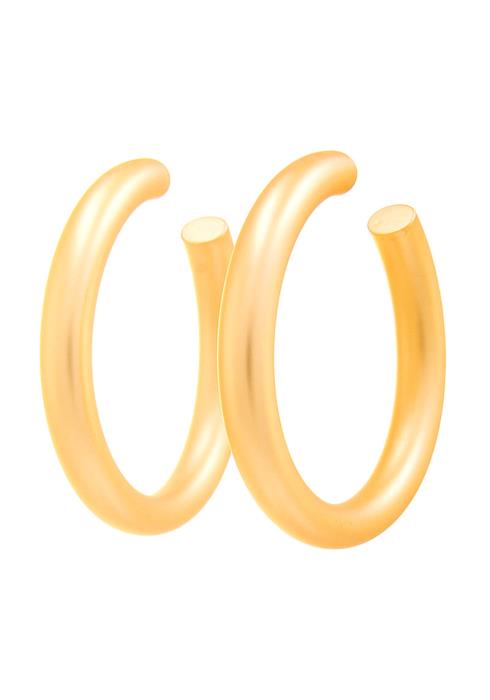 FASHION MACARONI OPEN HOOP 2.75 INCH EARRING