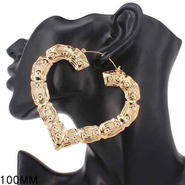 BAMBOO HEART HOOP EARRING
