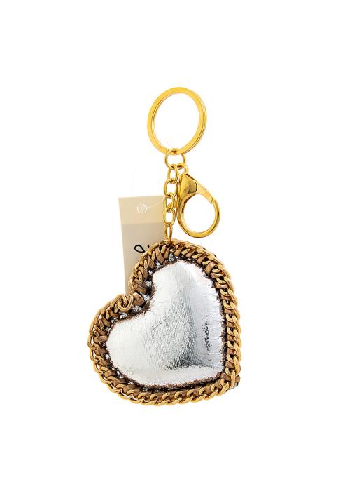 FASHION CHAINED PADDED HEART KEYCHAIN