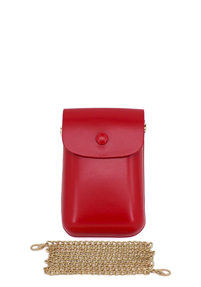 REAL LEATHER METAL CHAIN MINI CROSS BODY BAG