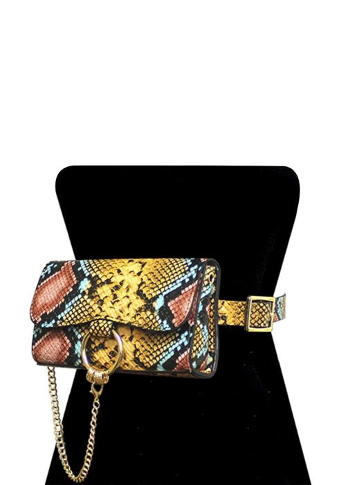 FASHION ANIMAL SKIN BELT WITH MINI BAG