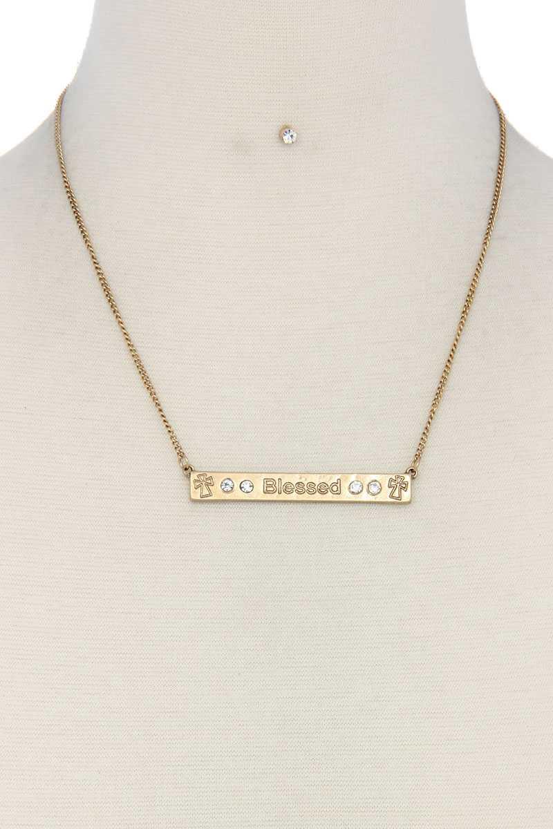 BLESSED METAL BAR NECKLACE