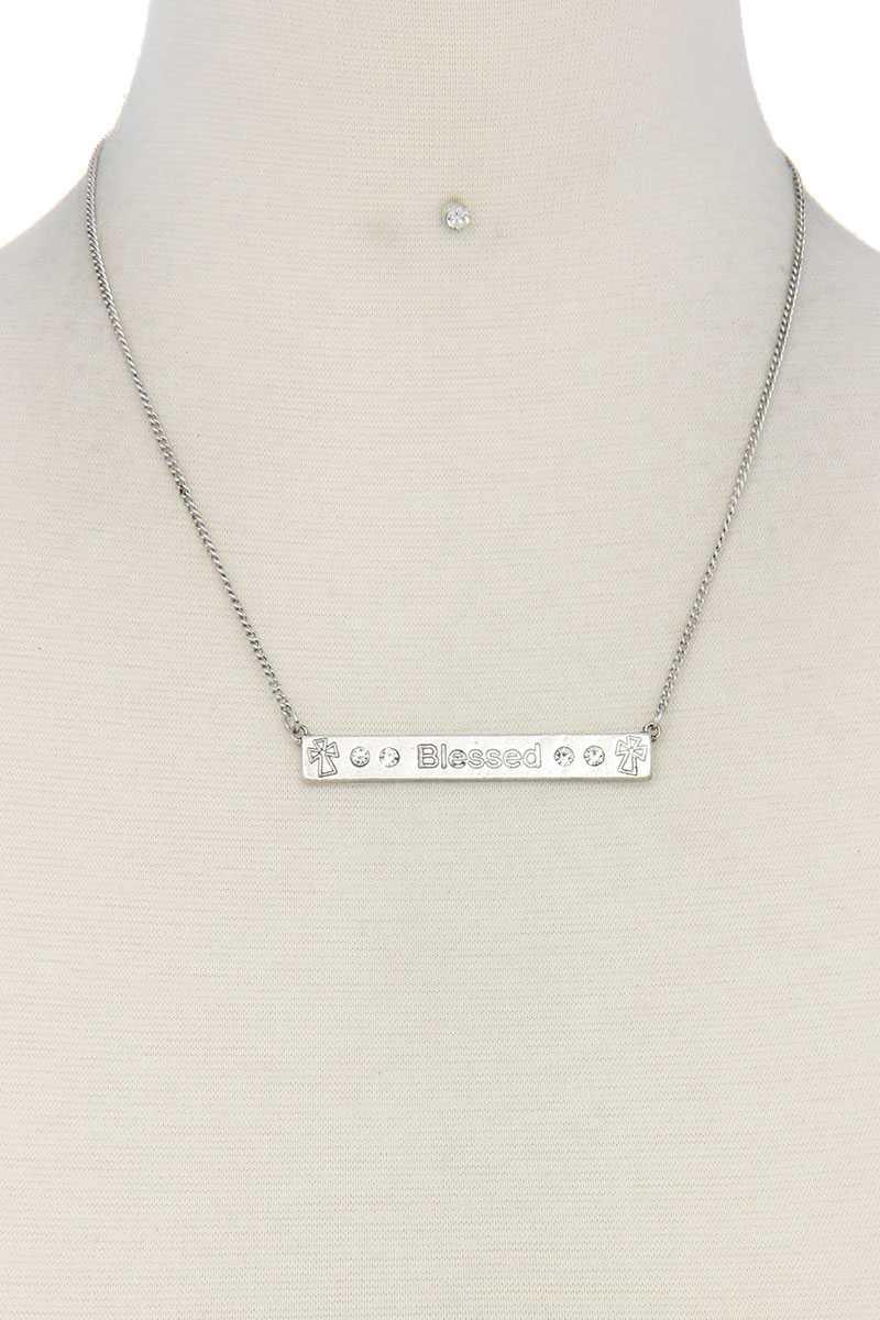 BLESSED METAL BAR NECKLACE