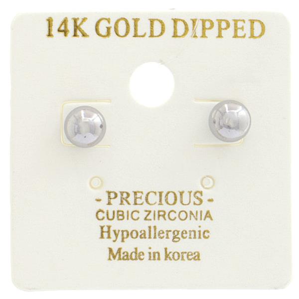 14K GOLD DIPPED 4MM BALL STUD EARRING