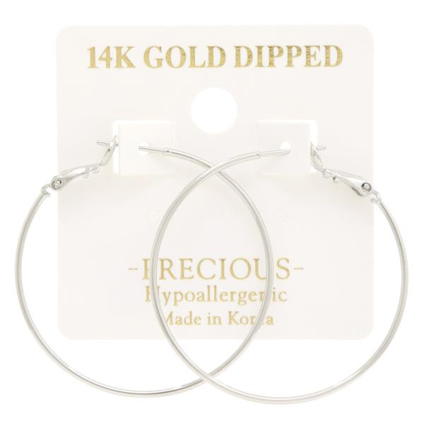 BASIC 14K GOLD DIPPED HOOP EARRING