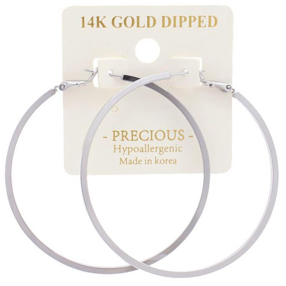FLAT 14K GOLD DIPPED HOOP EARRING