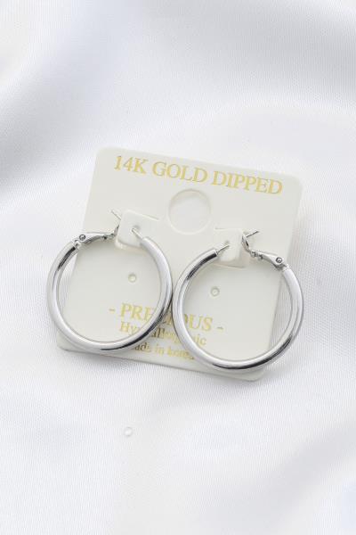 METAL 14K GOLD DIPPED HOOP EARRING