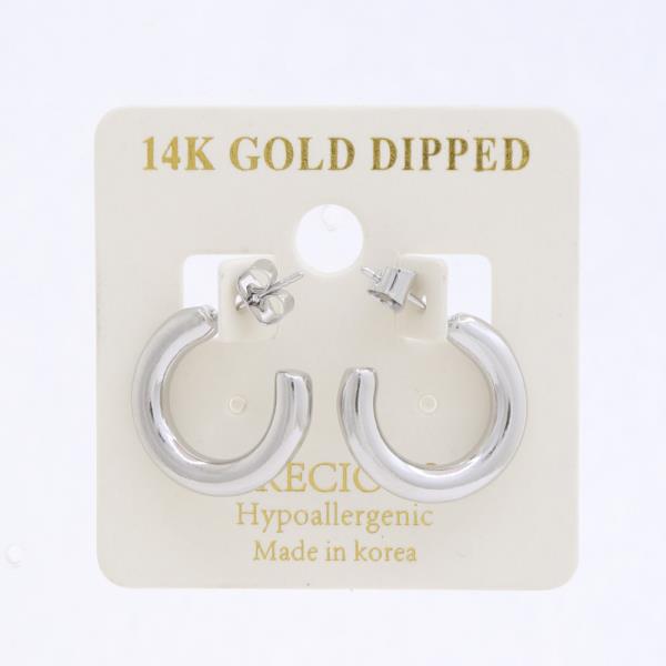 14K GOLD DIPPED HYPOALLERGENIC MADE IN KOREA CLASSIC 20MM METAL HOOP EARRING