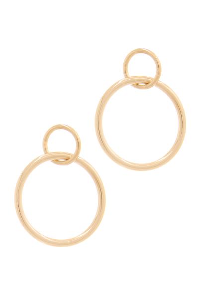 DOUBLE RING METAL POST EARRING