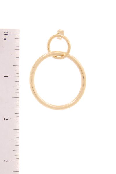 DOUBLE RING METAL POST EARRING