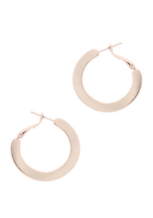FLAT METAL HOOP EARRING