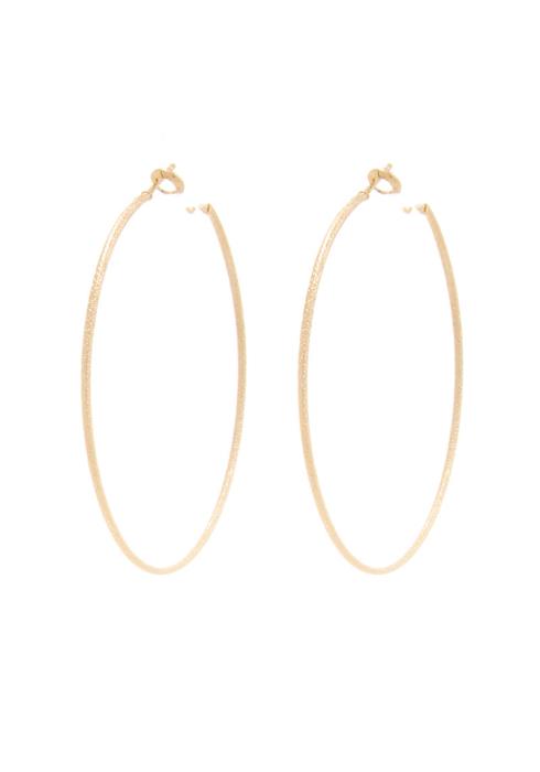 14K GOLD DIPPED HYPOALLERGENIC MADE IN KOREA CLASSIC 50MM TWIST METAL HOOP EARRING