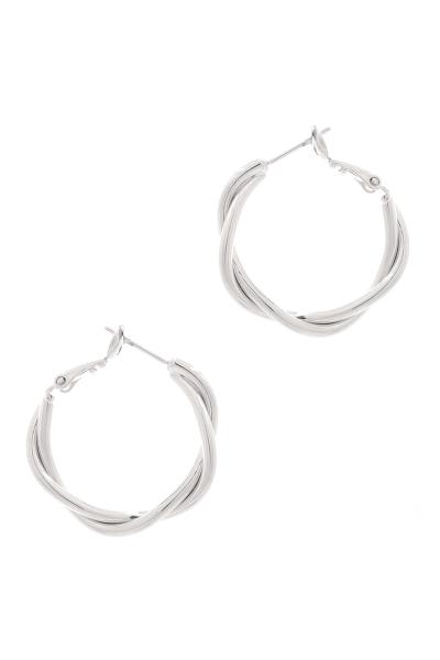METAL TWIST RING HOOP EARRING