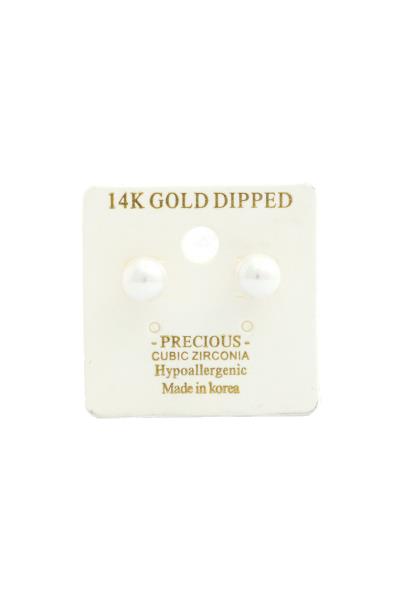 PEARL BEAD 14K GOLD DIPPED EARRING