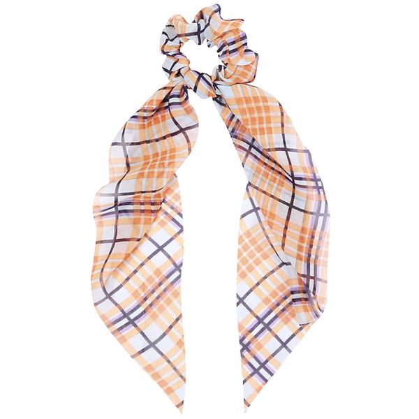 PLAID PRINT HAIR SCRUNCHIE SCARF