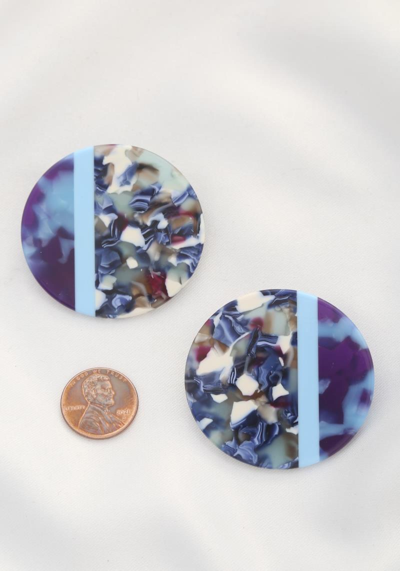 ACETATE ROUND EARRING