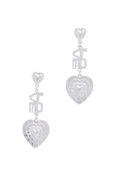DOUBLE HEART LOVE POST DROP EARRING