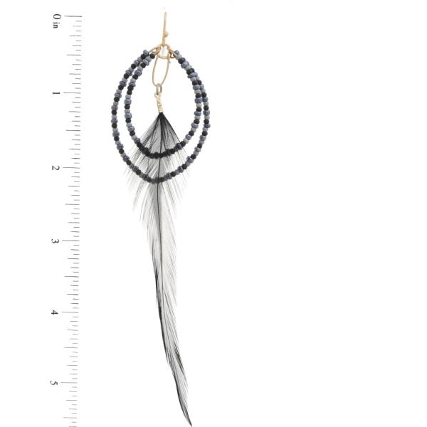 FEATHER DOUBLE OVAL EARRING