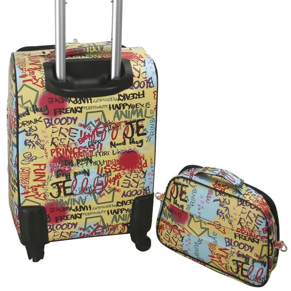 2IN1 GRAFFITI PRINT TRAVEL LUGGAGE SET