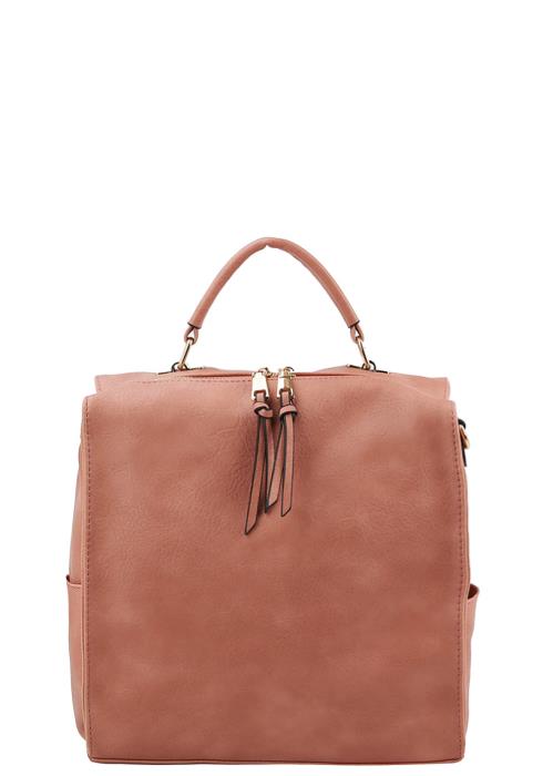 TRENDY PLAIN TEXTURE SHOULDER BACKPACK BAG