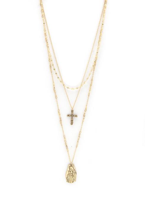 RELIGIOUS CHARMS LAYERED NECKLACE