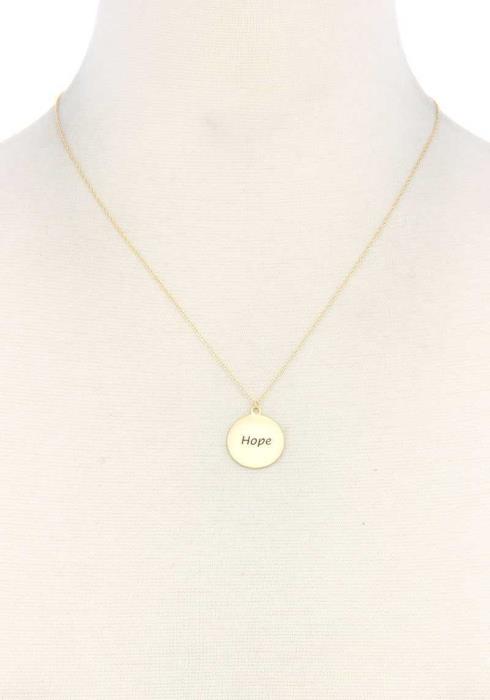 HOPE ENGRAVED COIN NECKLACE