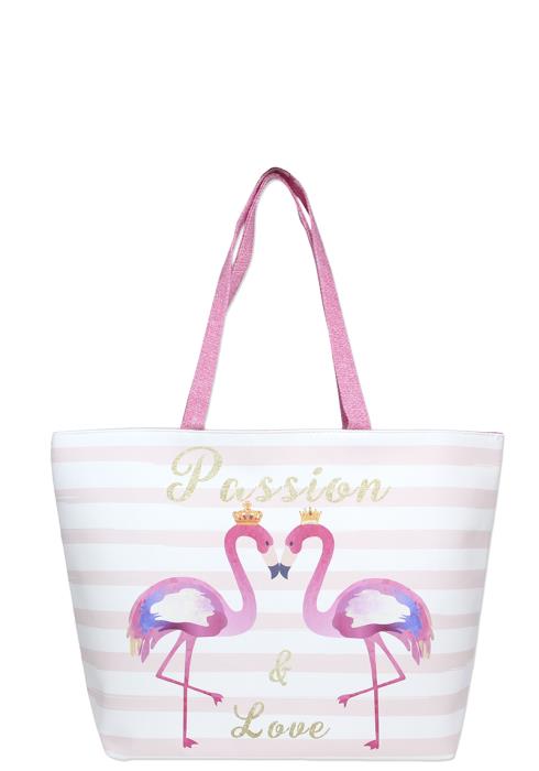 PASSION & LOVE FLAMINGO TOTE BAG