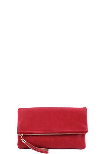 DESIGNER FOLDOVER PRINCESS CLUTCH WITH CHAIN.