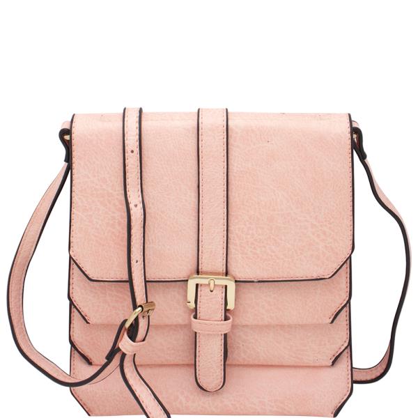 SMOOTH LAYER DESIGN BUCKLE CROSSBODY BAG