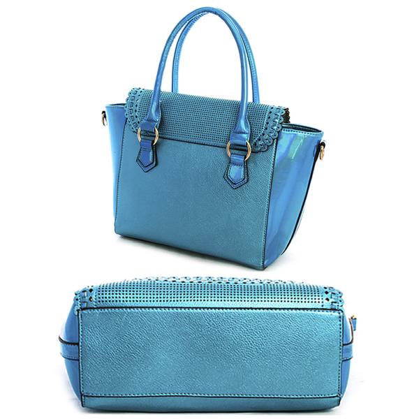 Nicole Lee STYLISH HOLOGRAM TINT CUTE SATCHEL WITH LONG STRAP