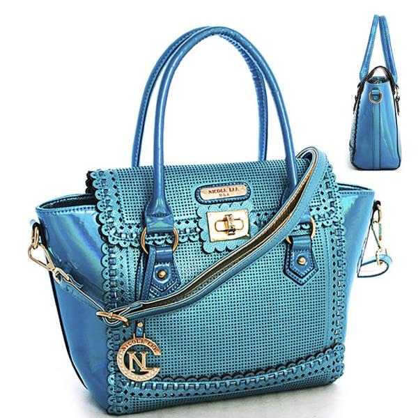 Nicole Lee STYLISH HOLOGRAM TINT CUTE SATCHEL WITH LONG STRAP