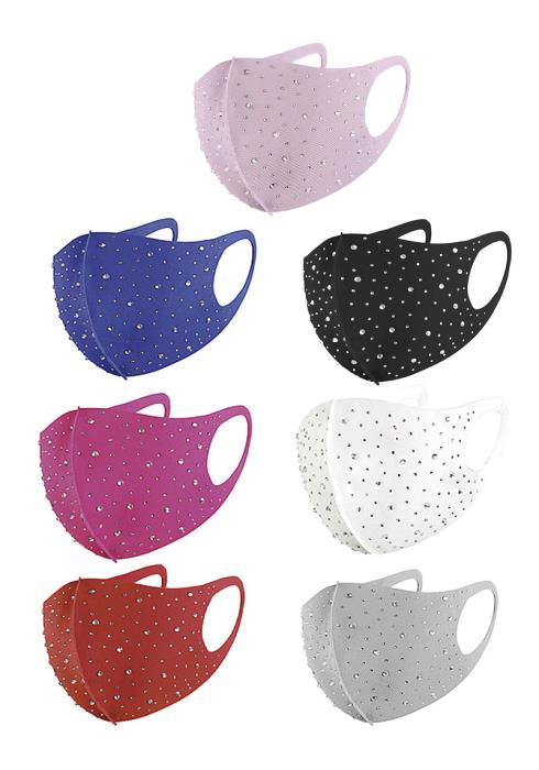 FASHION MULTI RHINESTONE DOTTY FACE MASK