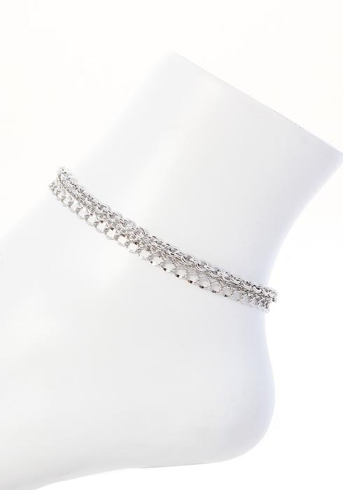 LAYERED MULTI METAL CHAIN ANKLET