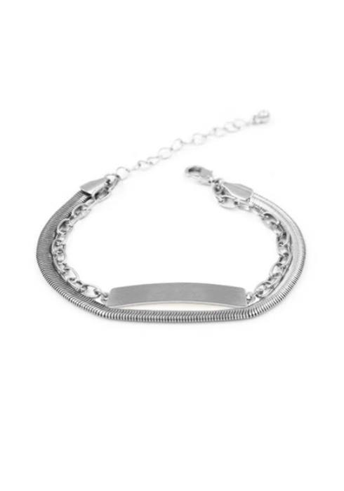 2 LAYERED METAL CHAIN BRACELET