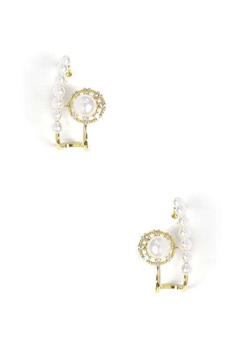 PEARL DOUBLE LINE STUD EARRING