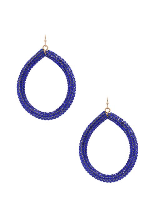 GLITTER STONE TEARDROP HOOK EARRING