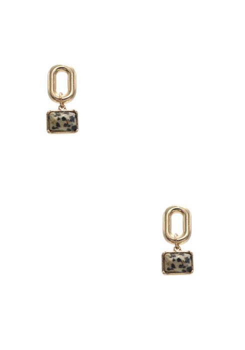 MARBLING RECTANGLE DANGLE EARRING