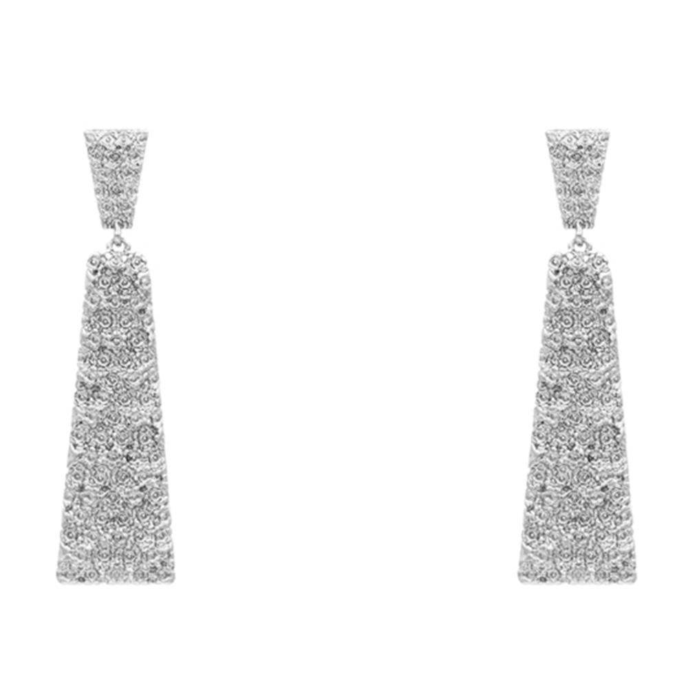 SAND METAL RECTANGLE DANGLE EARRING