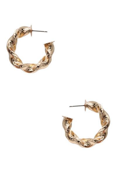 MINI TWISTED OPEN CIRCLE EARRING