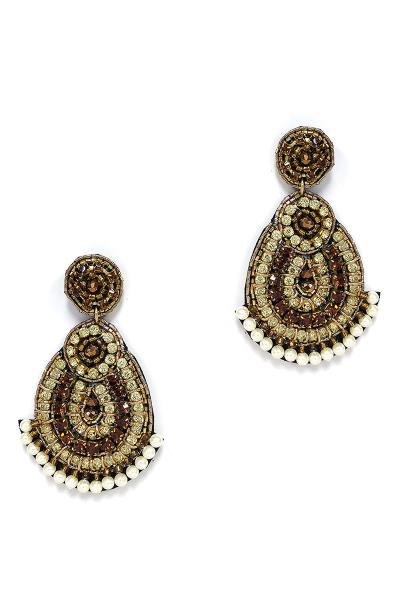 MODERN SEED BEAD STONE EARRING
