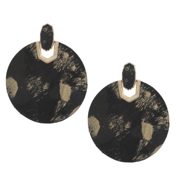 GENUINE LEATHER ROUND EARRING