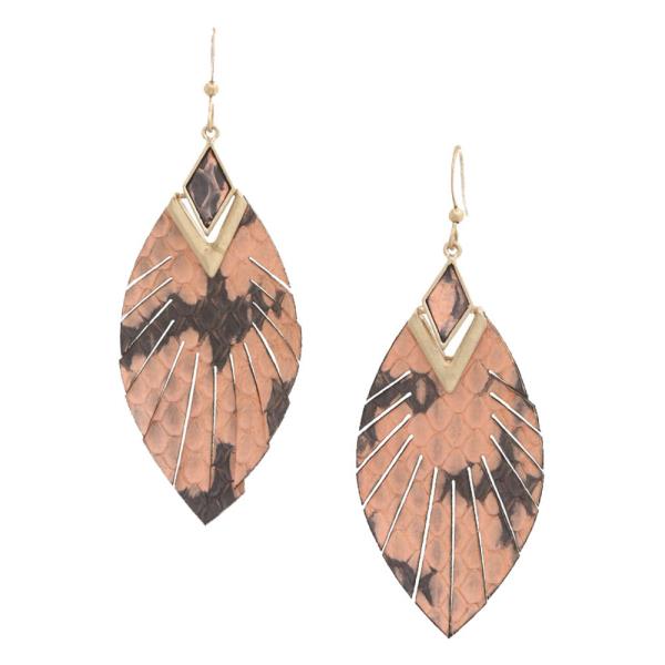 MARQUISE SNAKE PATTERN DANGLE EARRING