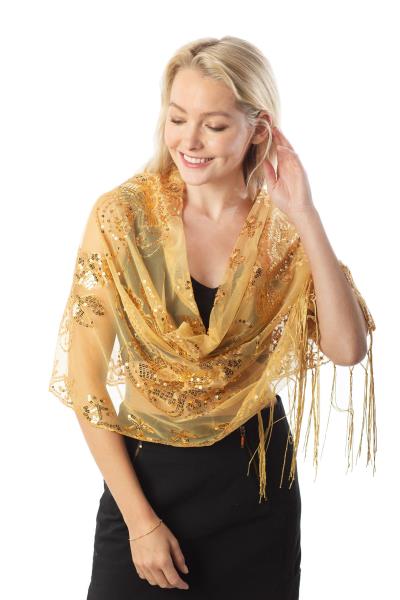 SEQUINED SHAWL FLOWER