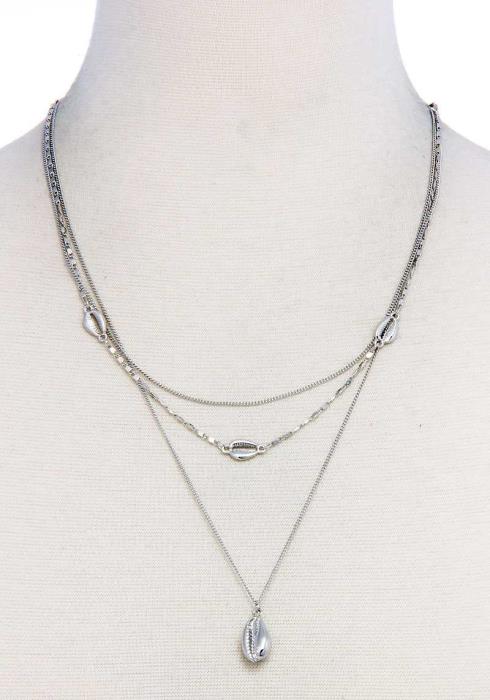 TRENDY TRIPLE LAYER SEA LIFE PENDANT NECKLACE