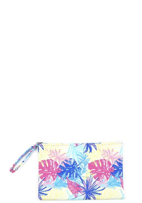 HAND DRAWN TROPICAL LEAVES POUCH BAG