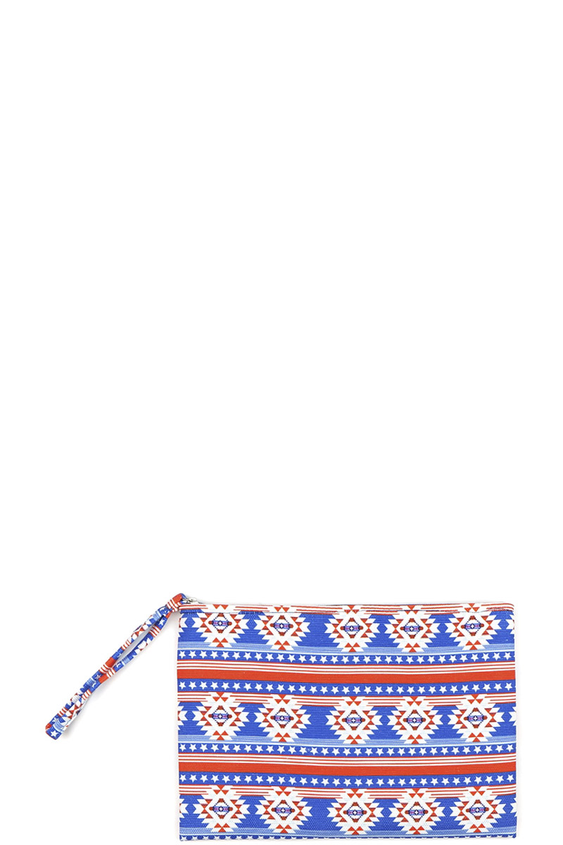 STAR AND STRIPE AZTEC POUCH BAG