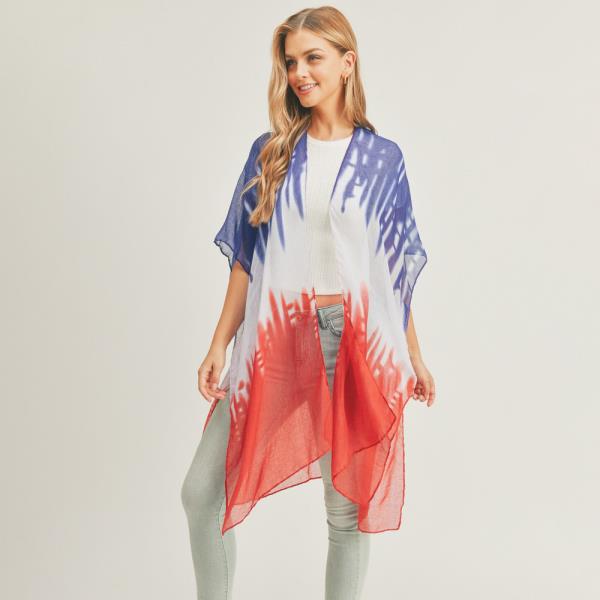 TIE DYE AMERICAN FLAG KIMONO