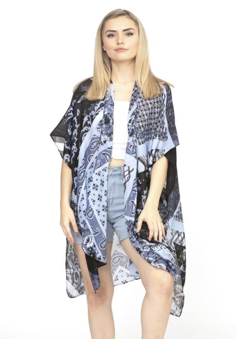 PAISLEY MULTI PRINT PATCH KIMONO